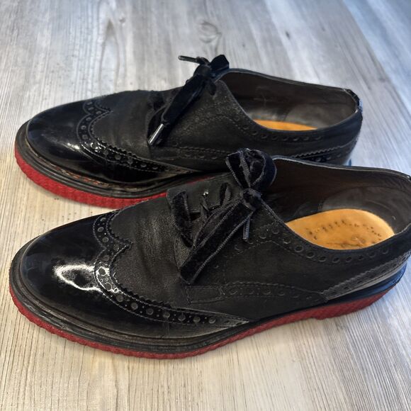 Fratelli Rossetti Women’s Black  Leather  Suede Loafer Size 38.5 (7.5) MSRP $300 - Picture 4 of 16